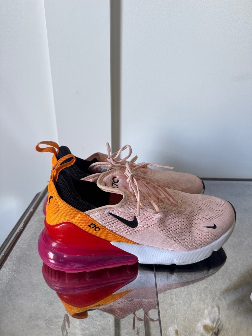 NIKE Airmax 270 Pink and Orange Running Shoes (size 8.5)